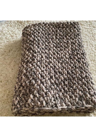 Bebek Battaniyesi Kahve Bej Kadife Kırçıllı 100 X 92Cm Kahverengi