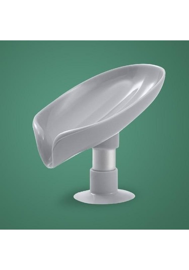 Gri Yaprak Şekilli Sabunluk Duş Sabunu Raf Banyo Sabunu Kutusu Dikey Vantuz Çamaşır Sabunu Bulaşık Depolama Tepsisi Banyo Malzemeleri