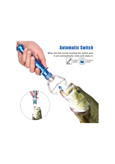 Dolıty Balık Tutucu Klips Paslanmaz Çelik Balıkçılık Mavi