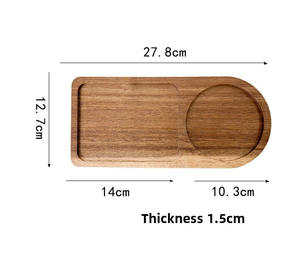 Qingmipy Japon Stilinde Ahşap Tabak, Kiremit Üstü, Gömlek, Tatlı, Kahvaltı Servisi İçin, Rustik Tasarım, Dayanıklı Malzeme F Modeli - 179 Gr