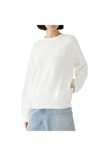 Frame Unisex Tonal Logo Crewneck - Krem Cream