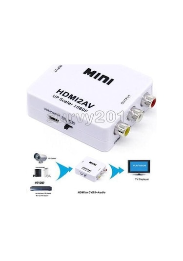 Hdmi To Rca Tos Av Çevirici Dönüştürücü Converter Tv Tüplü Televizyon