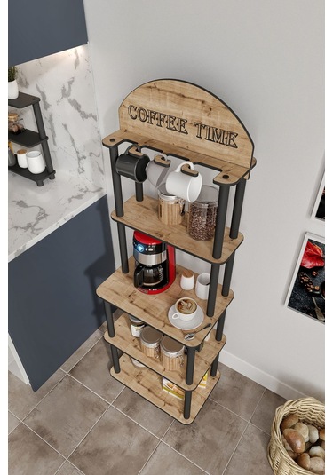 Dekoratif Lungo Özel Kahve Köşesi Safir Meşe Meşe