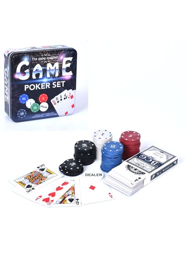 Rakamlı Poker Çipi Oyun Seti Metal Kutulu 80 Poker Fişi