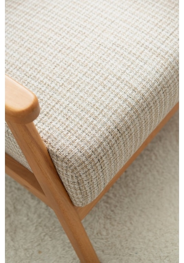 Nika Ahşap Berjer Bej