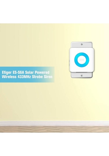 Supermarket1 Etiger Es-s6a 433mhz İç Mekan Stroboskop Alarm Sireni 85db 18650 Dahili Pil