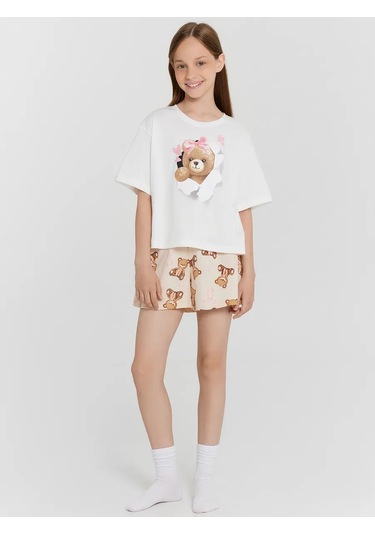 Mark Formelle Pamuklu Çocuk Pijama Takımı Şortlu 420753618 Beyaz