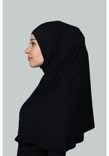 Hazır Türban Pratik Eşarp Tesettür Hijab - Namaz Örtüsü Xl Siyah