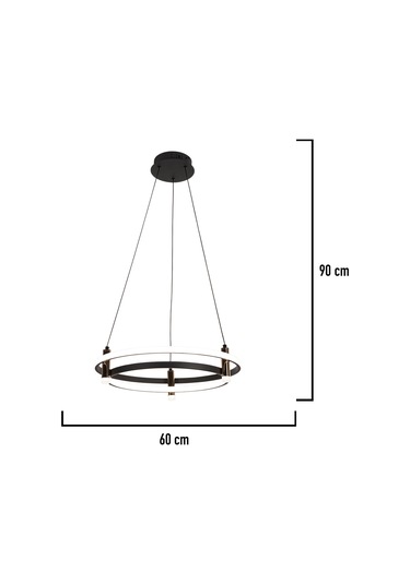 Blom Yuvarlak 112 Watt Siyah Modern Oturma Odası Salon Sarkıt Led Avize Siyah