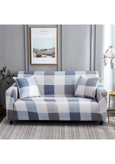 Yifomall Ev Dekorasyonu İçin Esnek Kumaş Minder Kılıfı - Tam Kapama, Kayma Engeli, Evinizi Konforlu Hale Getirin - Kare Desenli, 145-185 Cm İki Kişilik DiğER