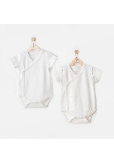 Andywawa Kız Bebek Zıbın Body 2 Parça Ac25643 Ekru - Beyaz