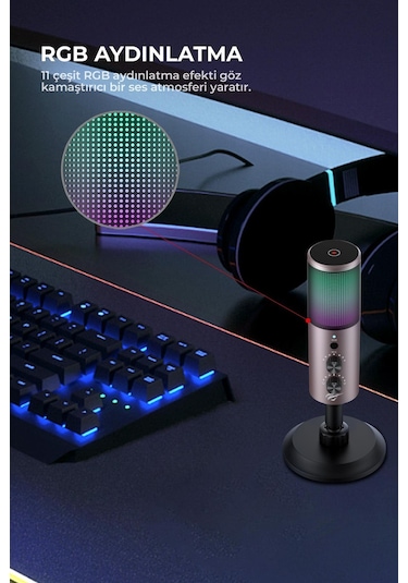 Havit Gamenote Gk61 Rgb Gaming Profesyonel Oyuncu Yayıncı Mikrofonu
