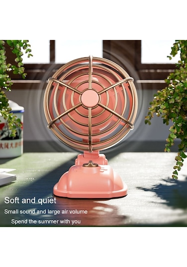 Cbtx Mini Retro Masaüstü Sessiz Elektrikli Fan