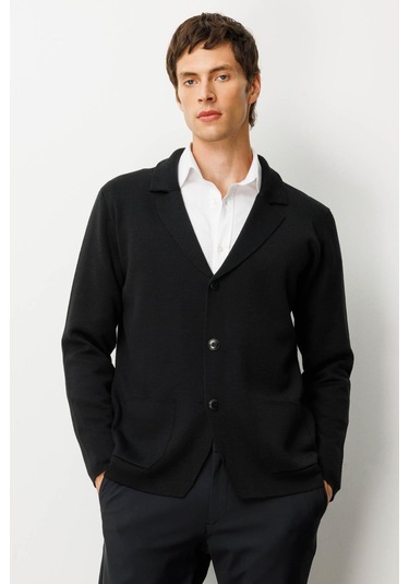 Erkek Cepli Blazer Ceket Siyah Siyah