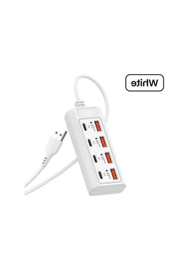 Tongxida 8 Adet Bir Arada Usb Şarj Soketi Pd25w Usb-c Şarj Aleti Çoklu Cihaz Şarj Güç 8a+8c