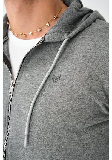 Dechers Tech Fleece Double Face Kapüşonlu Erkek Eşofman Takım E213-7 Antrasit
