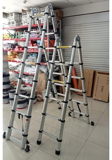 Ebax 2.2+2.2 , 4.4 Metre,7+7 Basamak, 14 Basamak Çift Yönlü Teleskopik Merdiven