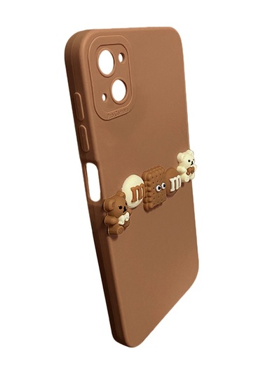 iPhone Uyumlu  14 Kılıf 3d M Bear Kamera Korumalı Silikon Kapak