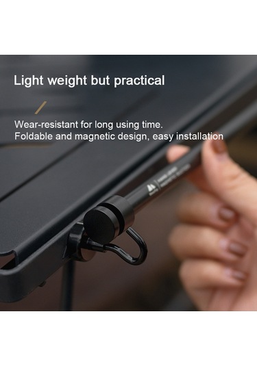 Gajeena Alüminyum Çelik Manyetik Çubuk, Çadır Masası Aksesuarı, Katlanabilir Taşınabilir, Bardak/ Kase Asma, Su Drenajı İçin Dış Mekan Kullanıma Uygun Siyah