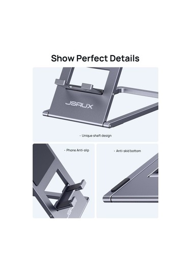 Jsaux Ayarlanabilir Telefon Ve Tablet Tutucu Katlanabilir Telefon Standı Mini , İphone 14 13 12 11 Pro Max Uyumlu Tablet Telefon Standı Sp0112 Gri