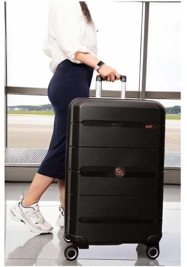 Npo Diamond Pp Polipropilen Büyük Boy Kırılmaz Valiz - Siyah