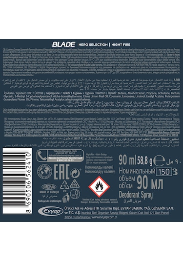 Blade Black Alpha & Night Fire Erkek Deodorant Seyahat Boy 4x90 Ml Tanışma Seti