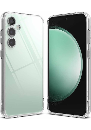 Galaxy S23 Fe Uyumlu Şeffaf Silikon Kılıf 3d Kamera Korumalı