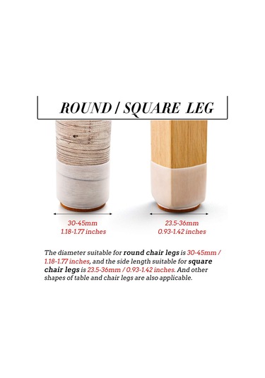 24 Adet Keçe İle Geliştirilmiş Silikon Sandalye Ayağı Koruyucusu, Beyaz Diğer