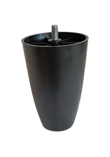 Zeygen Armut Plastik M8 Vidalı Mobilya Ayağı 12 CM Siyah 2'li