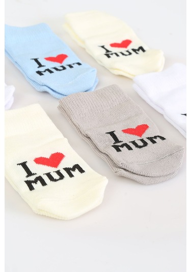 Pamuklu 6'lı Yenidoğan Erkek Bebek Çorap Mum Mavi