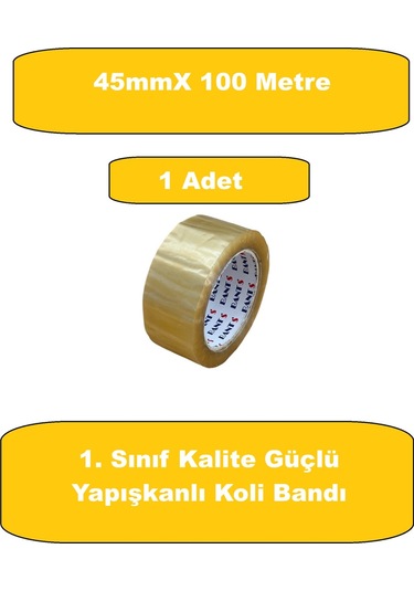Homdep Koli Bandı 45mmx100 Metre Lüks Bant Güçlü Yapışkanlı Şeffaf Koli Bandı Bant 1 Adet 1
