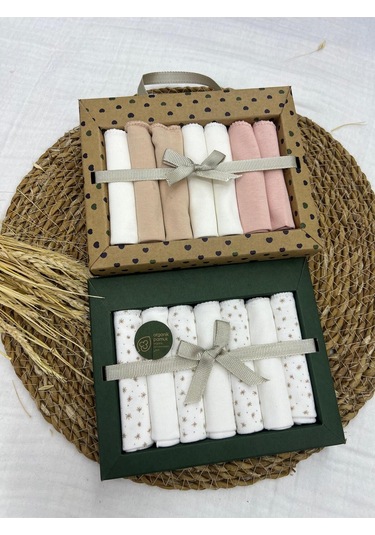 Desenli Penye Bebek Ağız Mendili 7'li 2 Paket 2025 Mö062