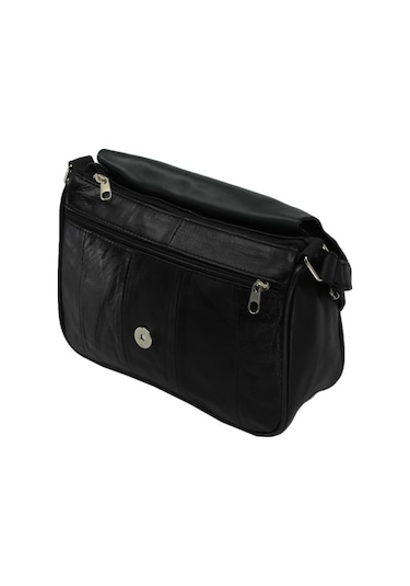 Çanta Sepetim Orta Boy Parça Deri Bayan Çanta Pd124-Siyah