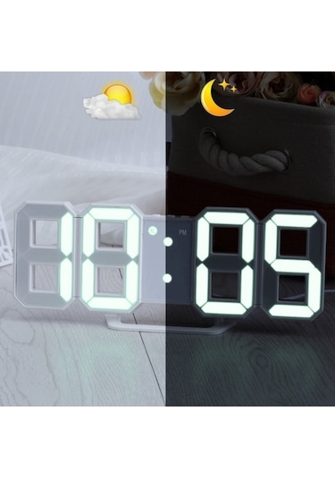 Techtic Yeni Nesil Dekoratif Dijital 3d Led Masa Duvar Çalar Saat
