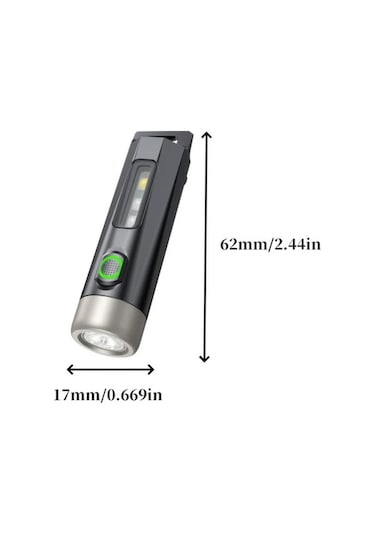 Brightnova Black Phılıps Parlak Işık Mini El Feneri Taşınabilir Type-c Şarj Gece Seyahat Mor Işık Altın