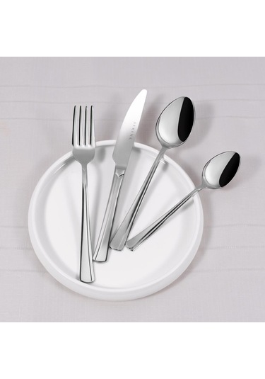 Serenk Milano Çelik Çatal Kaşık Bıçak Takımı 24 Parça Gümüş