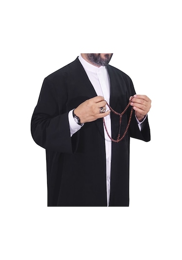 Akıncı Tekstil Namaz Cübbesi Buhara Yaka Siyah