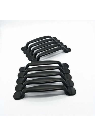 Kapı Kolları - Alüminyum - Modern - Siyah - 20'li Paket - 20 Mm X 130 Mm X 15 Mm