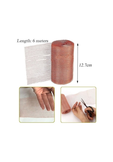 Bakır File, 6 Metrelik 1 Rulo Bakır File, Salyangoz, Fare, Kuş Ve Nematodlara Karşı Bakır File, Kemirgenlere Karşı Bahçe Koruması, Örme Bakır