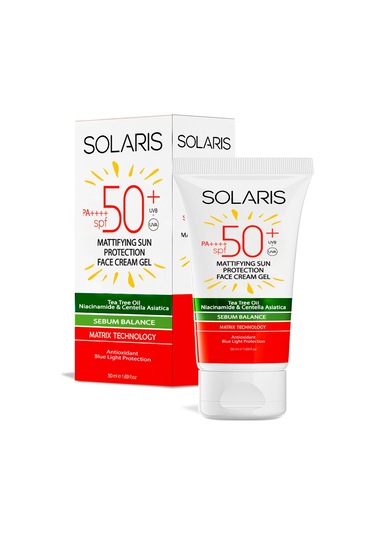 Solaris SPF50+ Mattifiying Sun Protection Face Cream Gel 50 ML