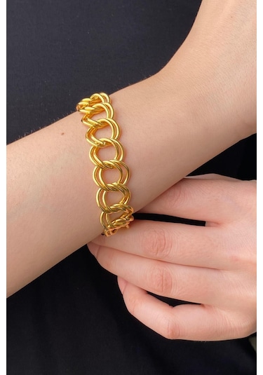 Zümrüt Sarraf 14 Ayar Altın Kadın Samanyolu Bileklik Sarı Altın