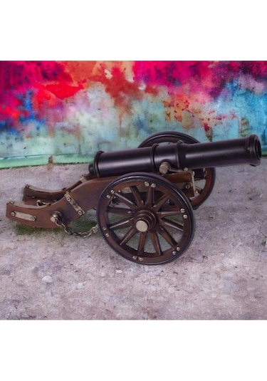 Vintage Louis Xıv Savaş Topu Nostaljik Metal Top Arabası 30cm