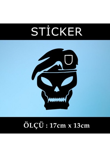 iskelet kuru kafa asker sticker etiket araba motosiklet uyumlu