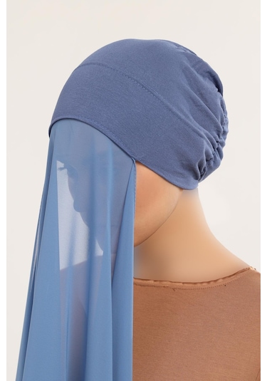 Hazır Pratik Lüks Geçmeli Lastikli Boneli Şifon Şal Kot