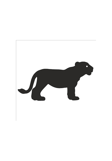 Yavru Kaplan Folyo Sticker 100cm Uzunluk Siyah
