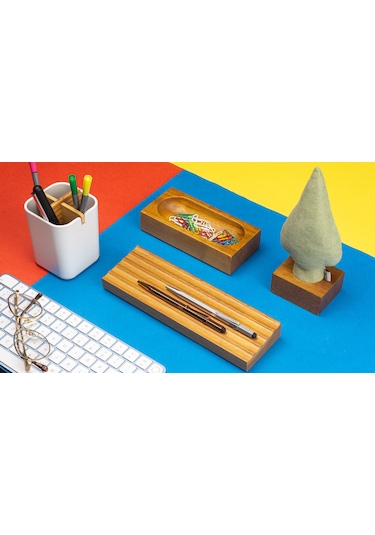 Kayigo Woody Yeşil Selvi Üçlü Set-iroko Ağacı