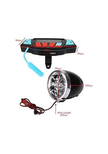 Artfulabode Bluetooth Hoparlör Motosiklet Gidonu Mp3 Çalar Bt Hoparlör Çalar Saat Fm Radyo Ses Stereo Sistemi