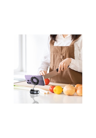 Araba Araç İçi Telefon Tutucu Vakum Ve Manyetik Teknolojili 360 Dönen Sabit Ve Güçlü Tutucu Siyah