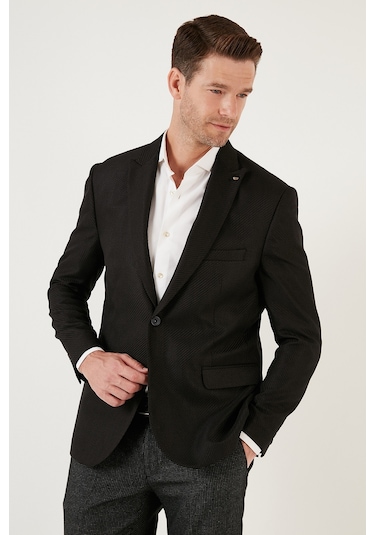 Buratti 6 Drop Çift Yırtmaçlı Slim Fit Blazer Erkek Ceket 659001 Siyah Buratti 6 Drop Çift Yırtmaçlı Slim Fit Blazer Erkek Ceket 659001 Siyah