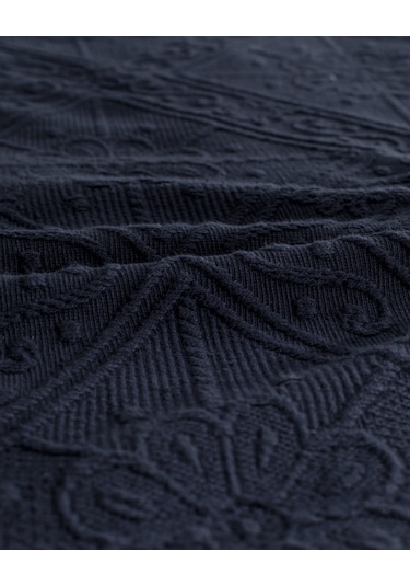 Madame Coco Marjolaina Çift Kişilik %100 Pamuk Yatak Örtüsü - Lacivert Lacivert